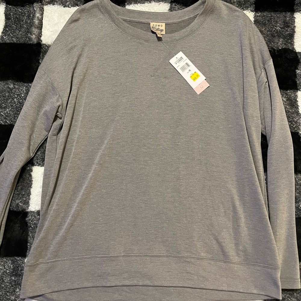 Como Vintage NWT Gray Long Sleeve Shirt